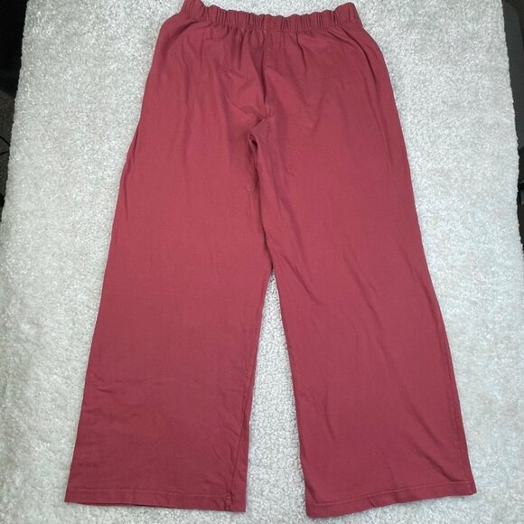 Aerie New Heights Trouser Wide Leg Pants Burgundy Red Oversized - Picture 3 of 10
